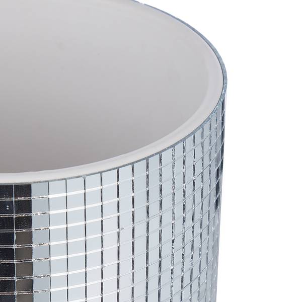 Portavaso DISCO Grès porcellanato / Vetro - Argento - Altezza: 13 cm