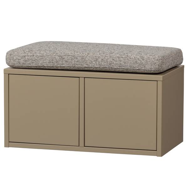 Panca con cuscini Mitthi Tessuto - Grigio melange / Beige scuro