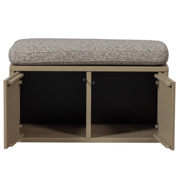 Panca con cuscini Mitthi Tessuto - Grigio melange / Beige scuro