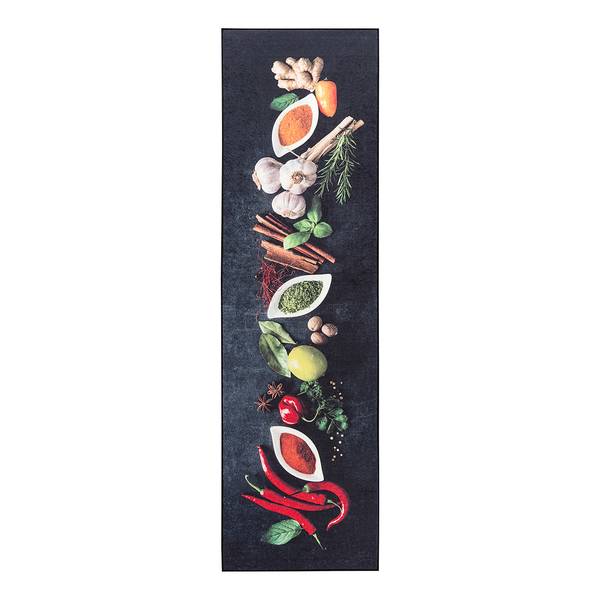Passatoia Caimas 3007 Poliestere - Nero / Rosso - 50 x 180 cm