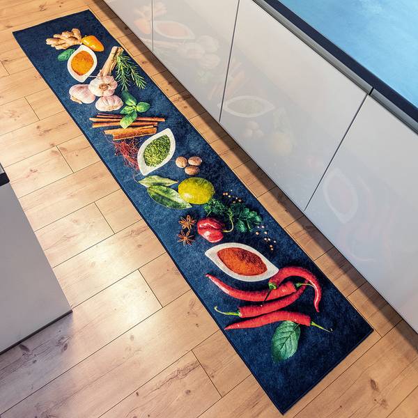 Passatoia Caimas 3007 Poliestere - Nero / Rosso - 50 x 180 cm