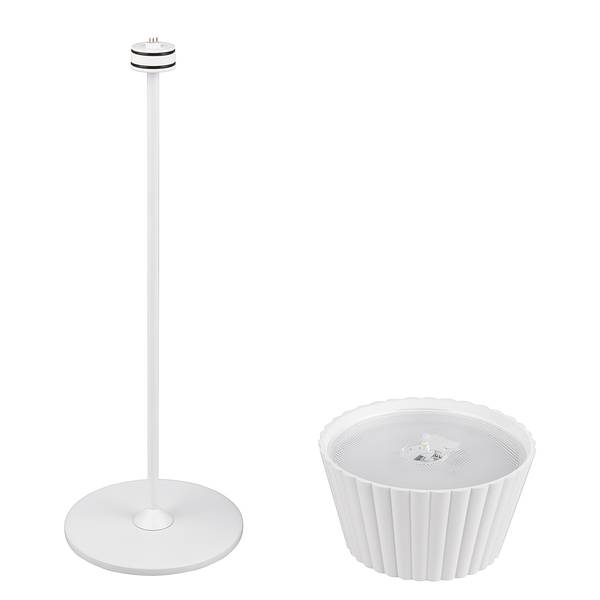 Wegeleuchte Suarez Stahl - Weiß - Höhe: 39 cm