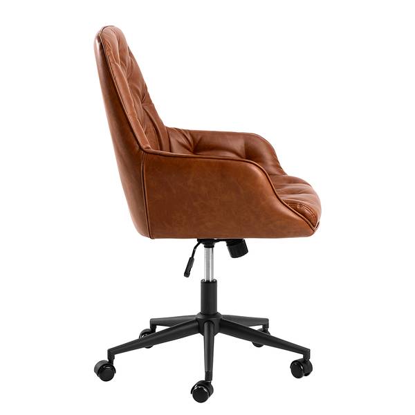 Sedia da ufficio OXWICH Similpelle / Acciaio - Cognac / Nero