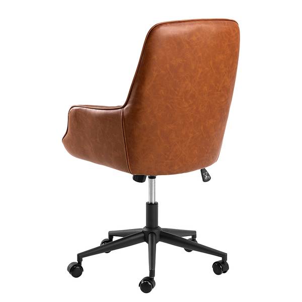 Sedia da ufficio OXWICH Similpelle / Acciaio - Cognac / Nero