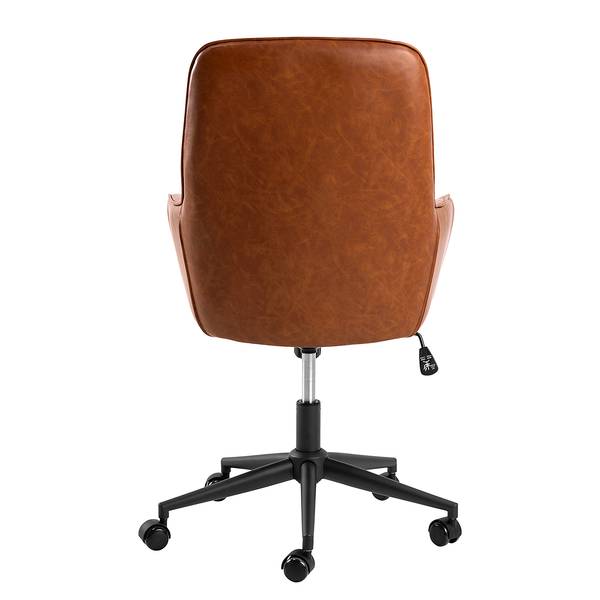 Sedia da ufficio OXWICH Similpelle / Acciaio - Cognac / Nero