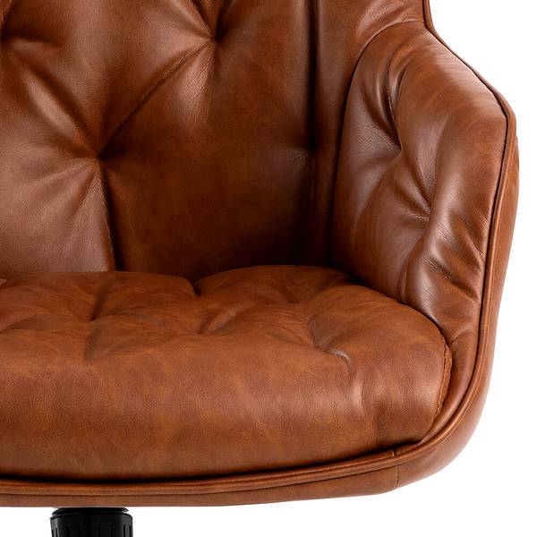 Sedia da ufficio OXWICH Similpelle / Acciaio - Cognac / Nero