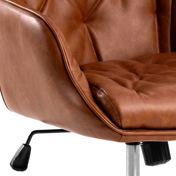 Sedia da ufficio OXWICH Similpelle / Acciaio - Cognac / Nero