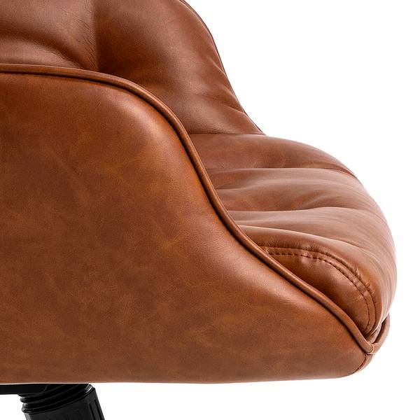 Sedia da ufficio OXWICH Similpelle / Acciaio - Cognac / Nero