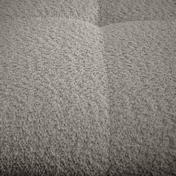 Ecksofa PRUNO mit Hocker Bouclé Stoff Abby: Dunkelgrau - Ottomane davorstehend links