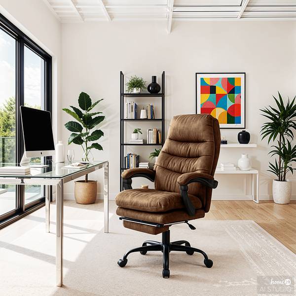 Bürodrehstuhl Edun Antiklederlook - Braun