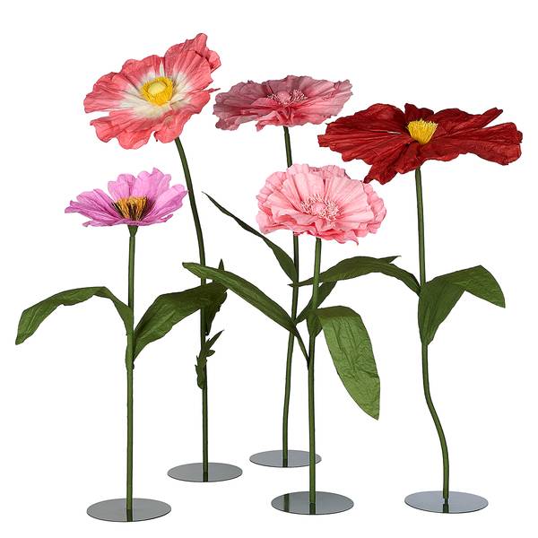 Deko-Blume BLOOM Papier / Eisen - Rosa
