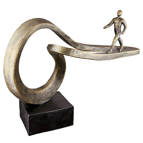 Skulptur Path Kunstharz - Silber / Bronze