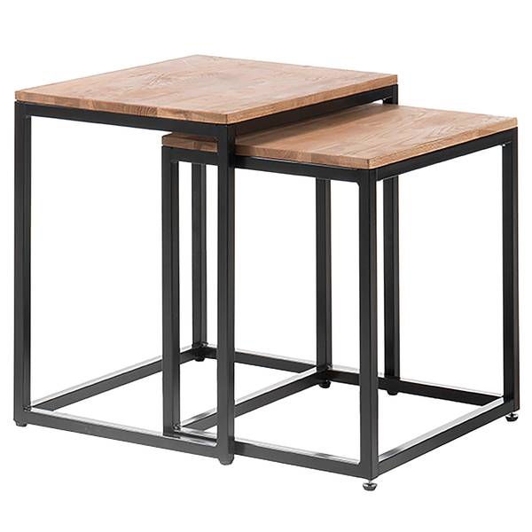 Beistelltisch Saatim 2er-Set Eiche / Schwarz