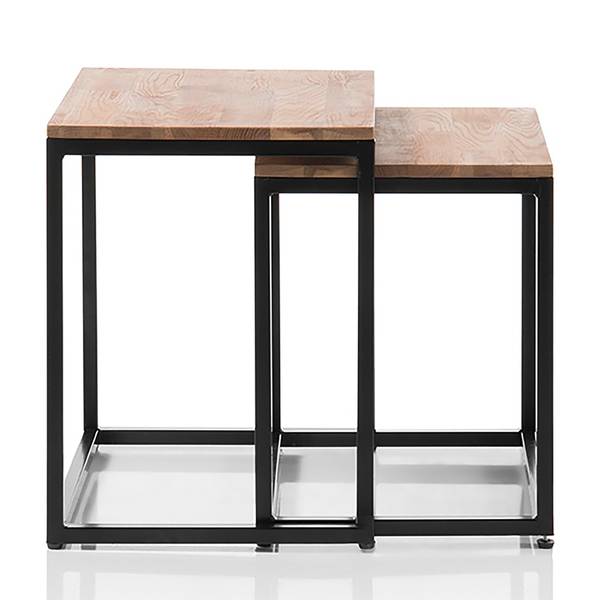 Beistelltisch Saatim 2er-Set Eiche / Schwarz