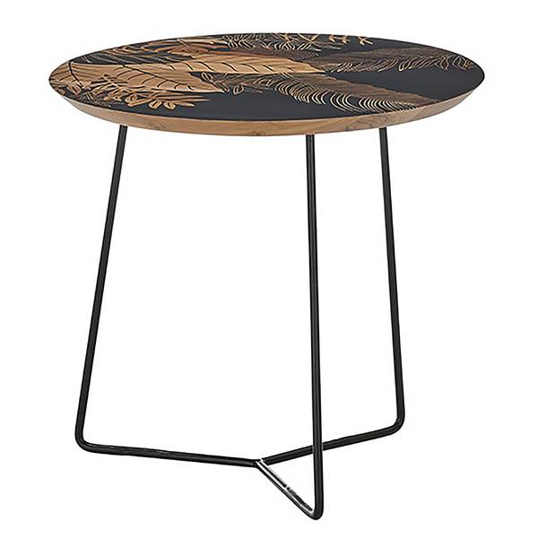 Beistelltisch Quelong Mango massiv / Metall - Mango / Schwarz