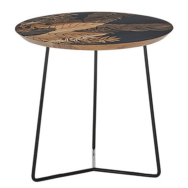 Beistelltisch Quelong Mango massiv / Metall - Mango / Schwarz