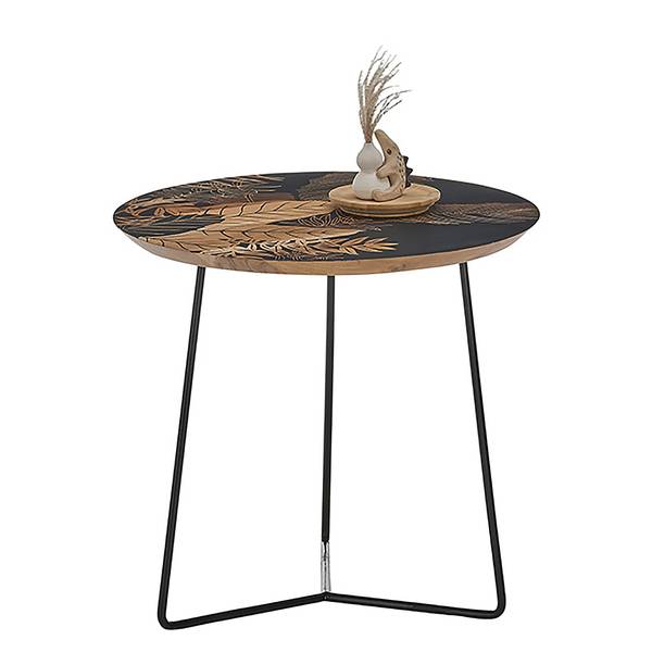Beistelltisch Quelong Mango massiv / Metall - Mango / Schwarz