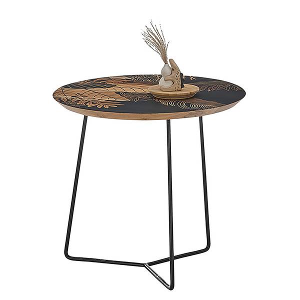 Beistelltisch Quelong Mango massiv / Metall - Mango / Schwarz