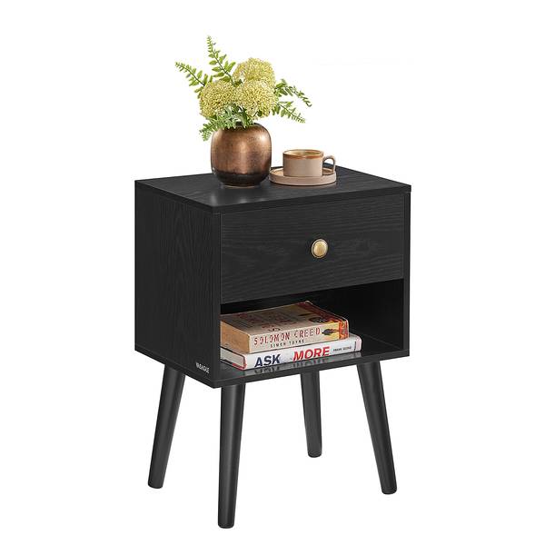 Comodino Ablam Effetto quercia nero marrone