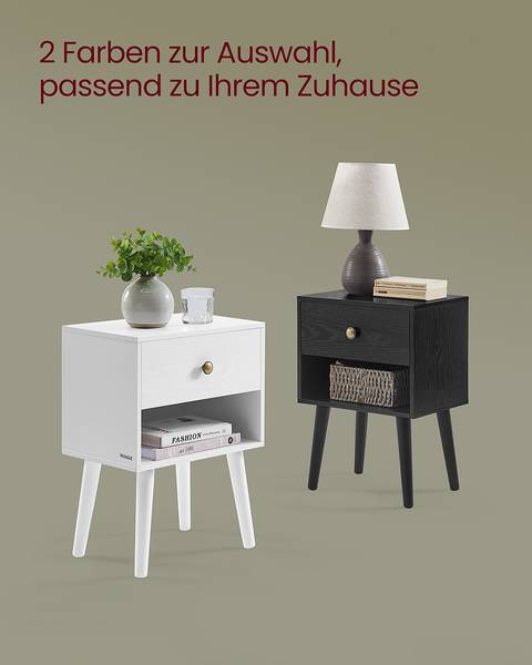 Comodino Ablam Effetto quercia nero marrone