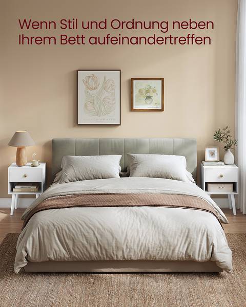 Nachtkommode Ablam 2er-Set Weiß