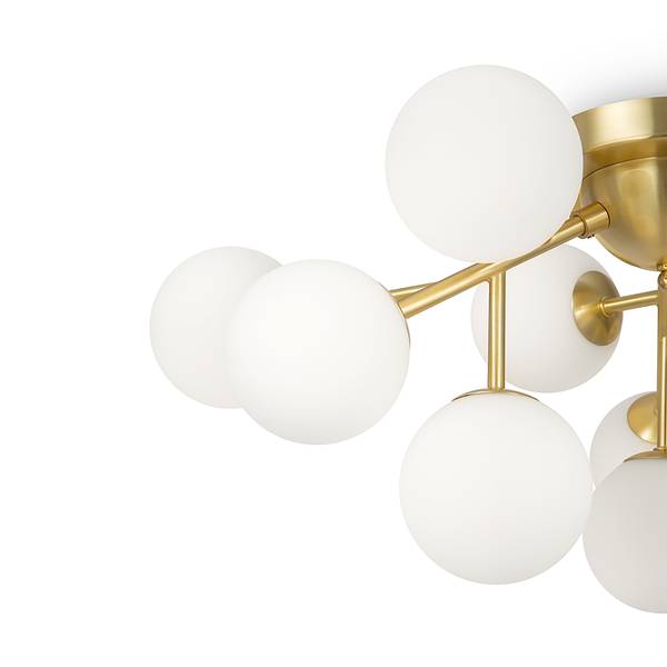 Lampada da soffitto Dallas B Vetro opale / Mischmetal - 12 punti luce