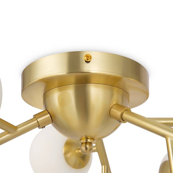 Lampada da soffitto Dallas B Vetro opale / Mischmetal - 12 punti luce
