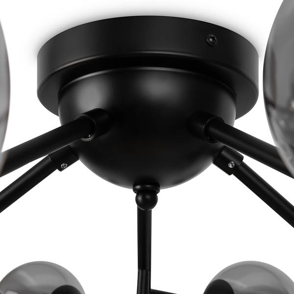 Deckenleuchte Dallas Typ C Rauchglas / Mischmetall - 20-flammig