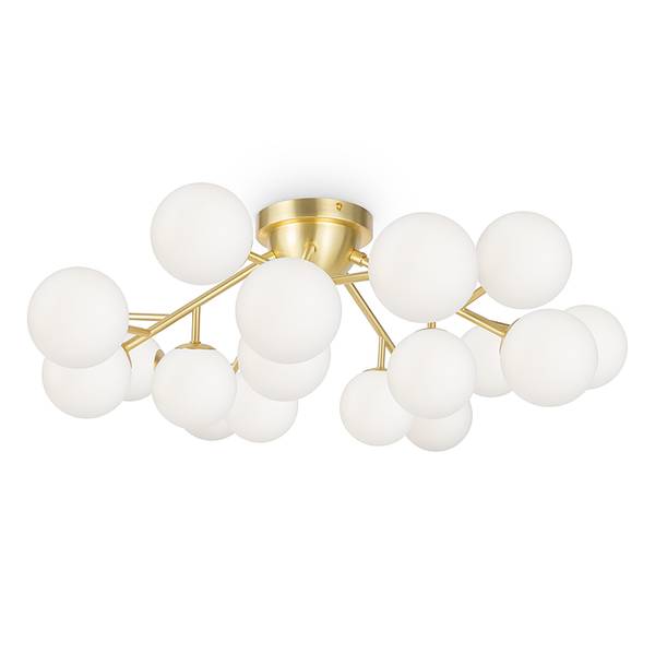 Lampada da soffitto Dallas D Vetro opale / Mischmetal - 20 punti luce