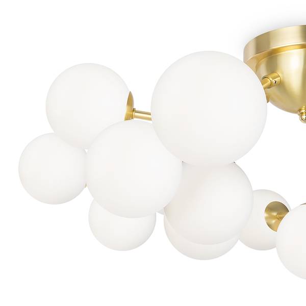 Lampada da soffitto Dallas D Vetro opale / Mischmetal - 20 punti luce