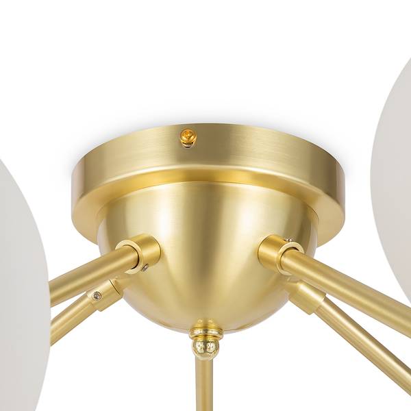 Lampada da soffitto Dallas D Vetro opale / Mischmetal - 20 punti luce