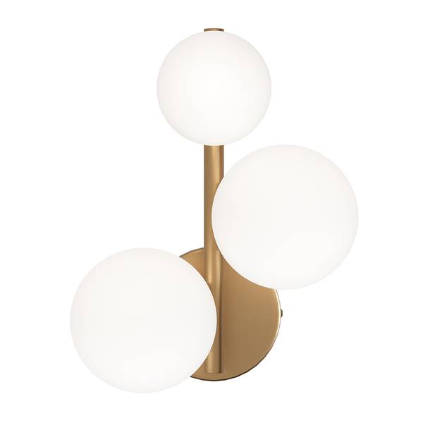 Lampada da parete Dallas A Vetro opale / Mischmetal - 3 punti luce