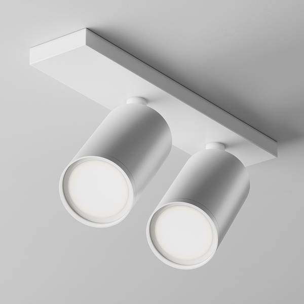 Lampada da soffitto Focus S E Alluminio - 2 punto luce