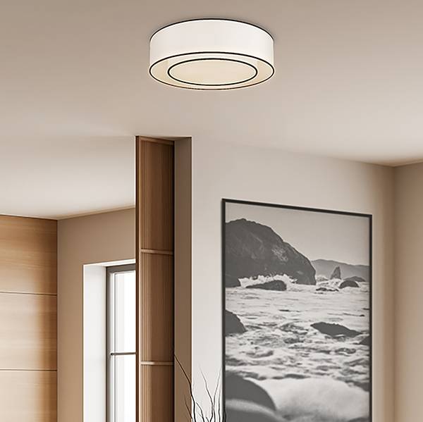 Lampada da soffitto Bergamo B Lino / Mischmetal - 3 punti luce