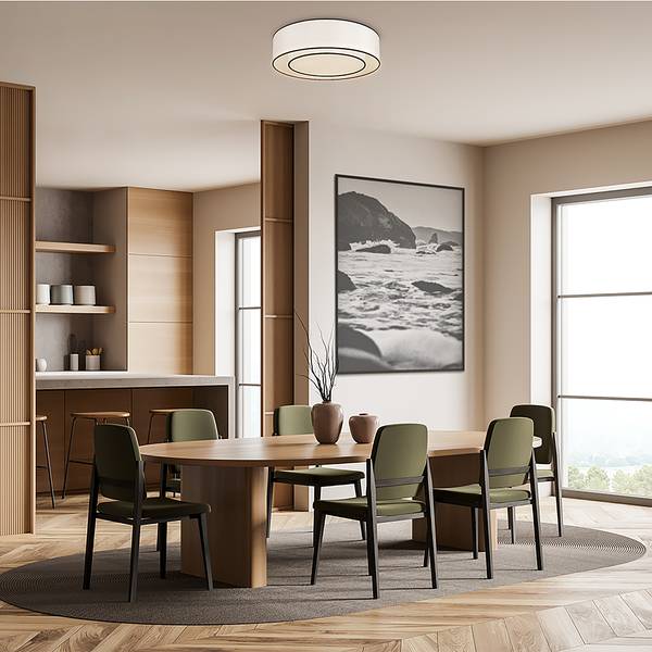 Lampada da soffitto Bergamo B Lino / Mischmetal - 3 punti luce