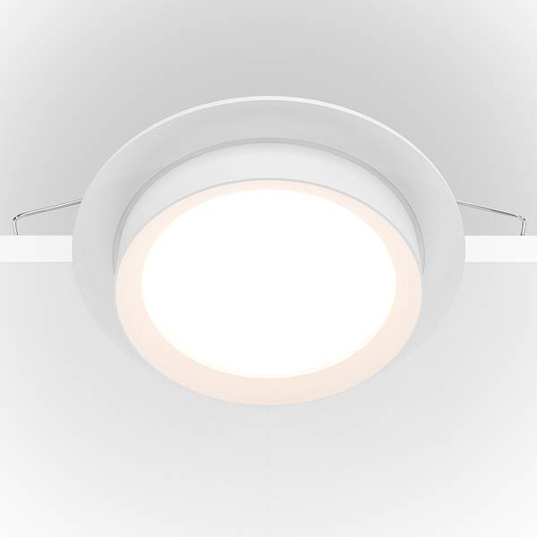 Inbouwspot Hoop aluminium - 1-lichts - wit