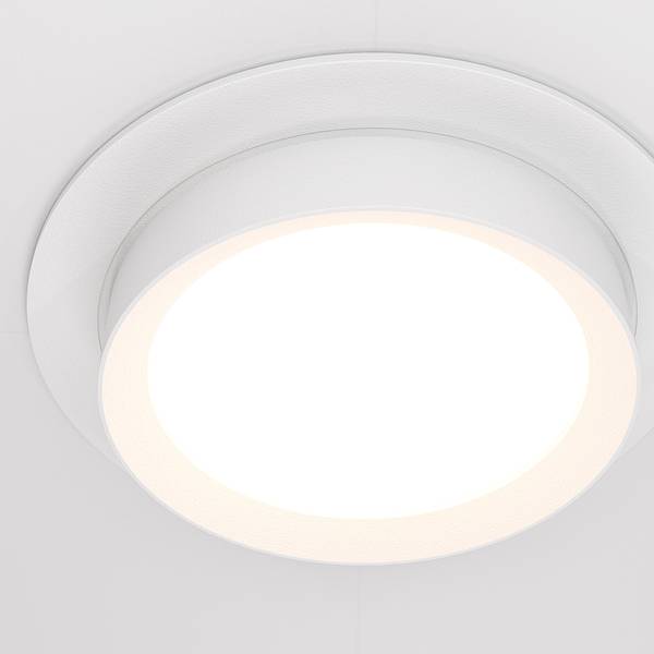 Inbouwspot Hoop aluminium - 1-lichts - wit