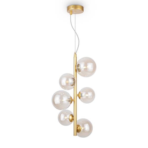 Lampada a sospensione Dallas G Vetro colorato / Mischmetal - 6 punti luce
