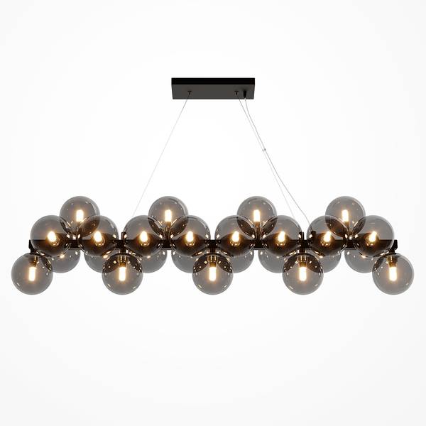 Pendelleuchte Dallas Typ C Rauchglas / Mischmetall - 25-flammig