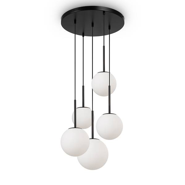 Pendelleuchte Basicform Typ I Milchglas / Mischmetall - 5-flammig