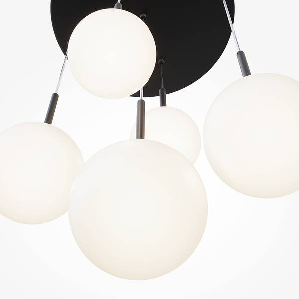Pendelleuchte Basicform Typ I Milchglas / Mischmetall - 5-flammig