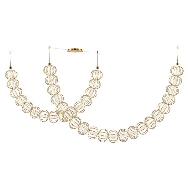 LED-hanglamp Golden Cage kunststof/metaalmix - 1-lichts