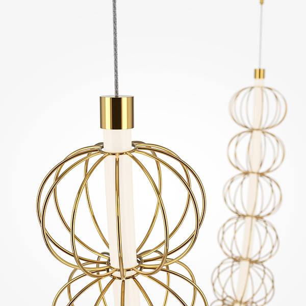 LED-hanglamp Golden Cage kunststof/metaalmix - 1-lichts