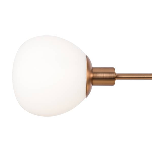 Pendelleuchte Erich Typ D Milchglas / Mischmetall - 5-flammig