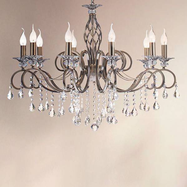 Lampadario Grace B Cristallo / Mischmetal - Numero di lampadine necessarie: 10
