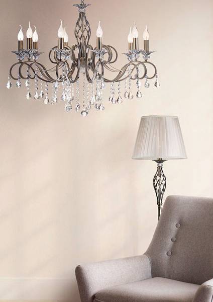 Lampadario Grace B Cristallo / Mischmetal - Numero di lampadine necessarie: 10