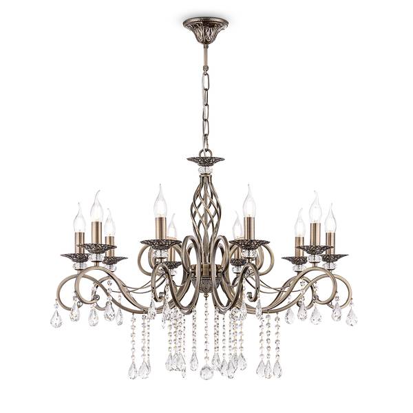 Lampadario Grace B Cristallo / Mischmetal - Numero di lampadine necessarie: 10