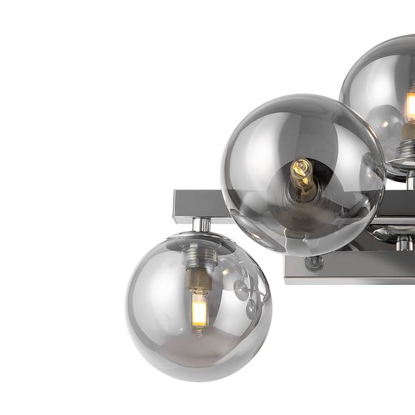 Wandlamp Dallas type F rookglas/metaalmix - 5-lichts - chroom