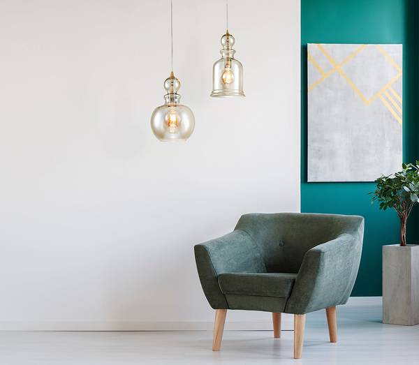 Hanglamp Tone type B gekleurd glas/metaalmix - 1-lichts