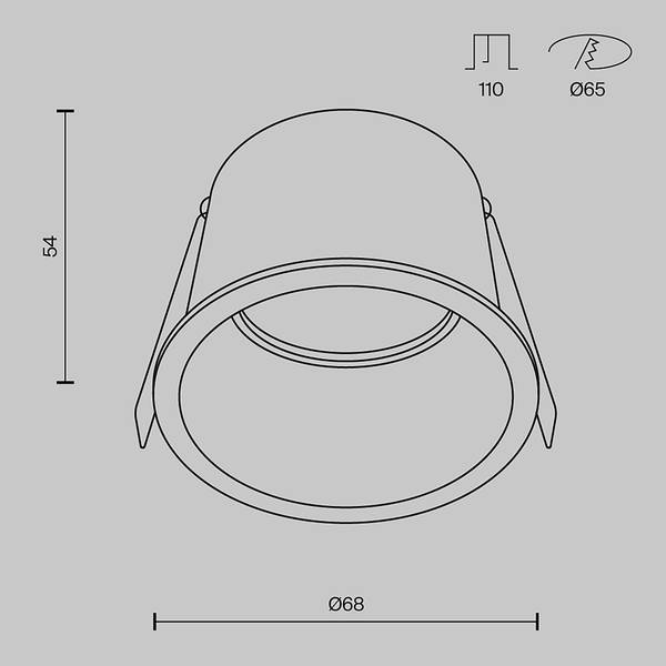 Einbauleuchte Reif Aluminium - 1-flammig - Schwarz